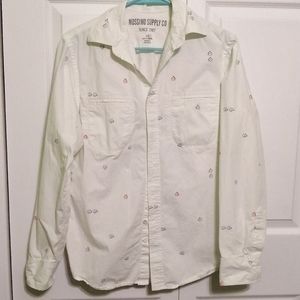 White long sleeve button down shirt